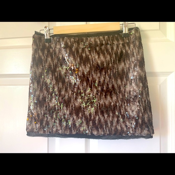 Rachel Roy snake skin color sequined mini skirt - Picture 1 of 6